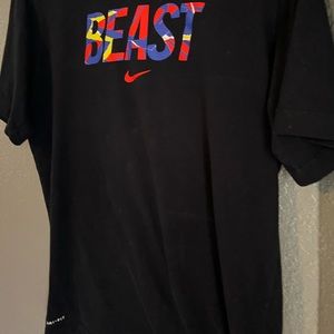 Nike Boys XL dri fit shirt says Beast